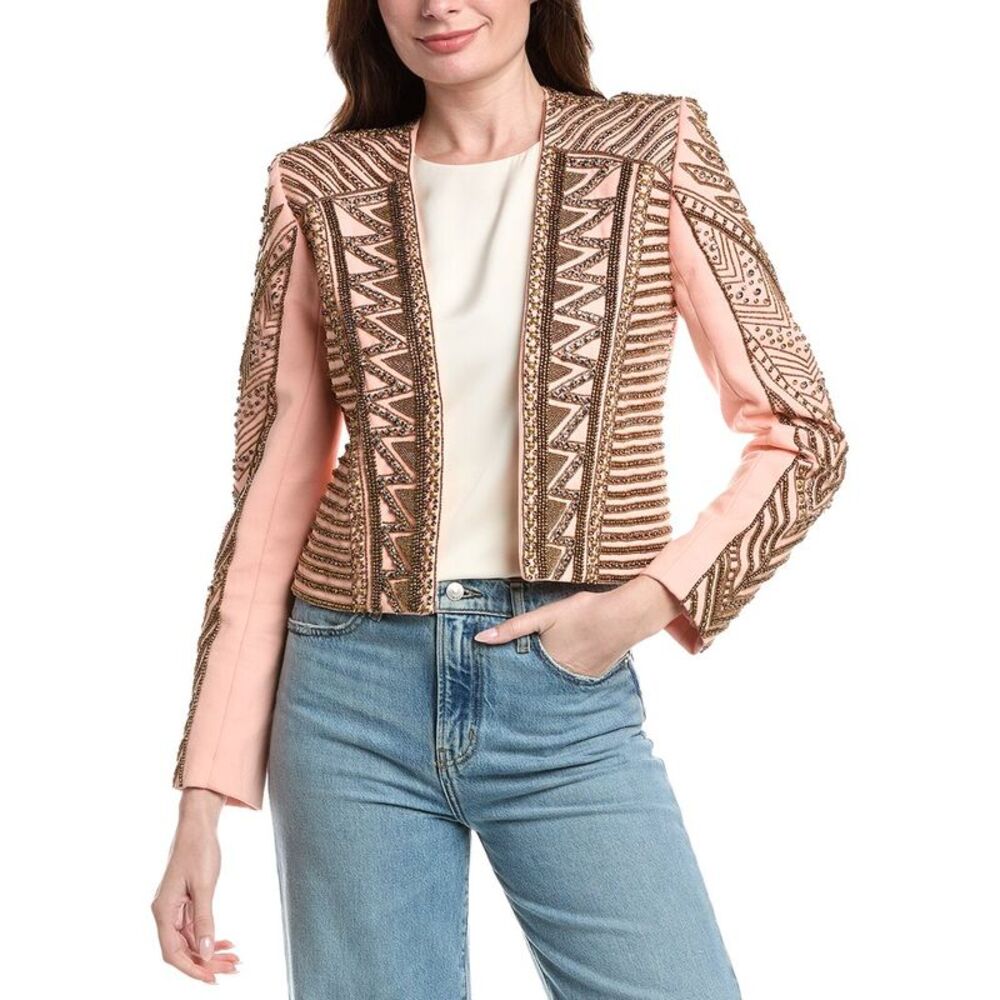 L’Agence Womens L'agence Blossom Geo Embellished Jacket, Red